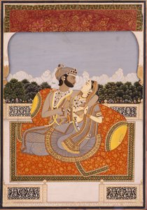 Een paar omhelst op een terras door Indian School