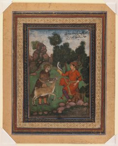 Een valkenier en een jachtopziener, ca.1600 door Indian School