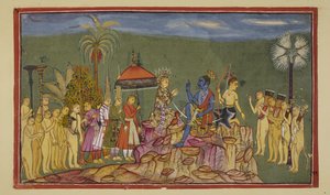Rama vraagt Sugriva hoe hij de vier windstreken zo goed kent. Sugriva vertelt hem dat hij door zijn broer Baali werd achtervolgd. door Indian School