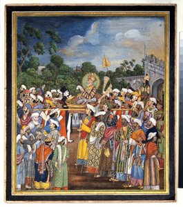 Akbar Shah II ontvangt de Britse resident, ca. 1810 door Indian School