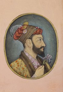 Aurangzeb Bahadur met een iris, c.1650 door Indian School