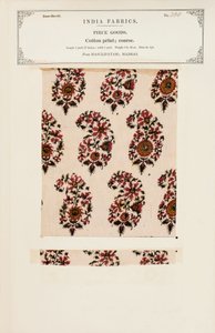 Grof katoenprintmonster uit Masulipatam in Madras, uit De Collectie van de Textielfabrikanten van India, door John Forbes Watson, gepubliceerd in 1866