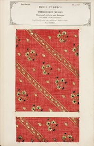 Geborduurd mousselinemonster uit Madras, uit The Collection of the Textile Manufacturers of India, door John Forbes Watson, gepubliceerd in 1866