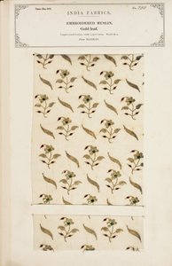 Geborduurd mousselinemonster uit Madras, uit De Collectie van de Textielfabrikanten van India, door John Forbes Watson, gepubliceerd in 1866
