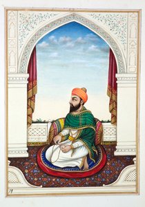Fakir Syad Aziz-o-Deen, uit Het Koninkrijk van Punjab, zijn Heersers en Hoofden, deel I, een deel van 27 aquarelstudies door een onbekende Indiase kunstenaar, ca. 1840 door Indian School