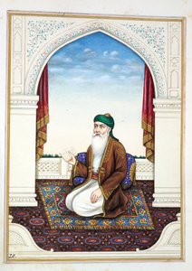 Fakir Syad Nur-o-Deen, uit Het Koninkrijk van Punjab, zijn Heersers en Hoofden, deel I, een deel van 27 aquarelstudies door een onbekende Indiase kunstenaar, ca. 1840 door Indian School