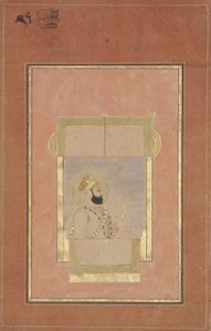 Farrukh Siyyar zittend bij een raam, met een gouden sarpech, c.1715 door Indian School