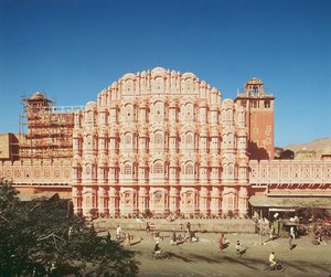 Hawa Mahal (Paleis van de Winden) gebouwd in 1799 door Indian School