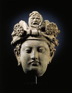 Hoofd van een Bodhisattva uit Gandhara
