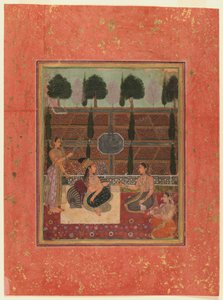 Dames op een terras, Mughal stijl, ca.1700-10