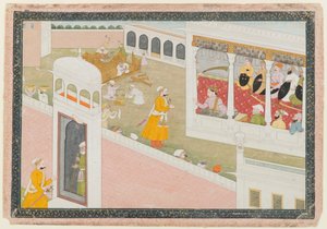 Blad uit een Verspreide Hamir Hath Serie, 1800-1810 door Indian School