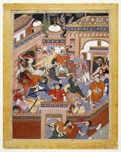 Geleid door Songhur Balkhi en Lulu de Spion, de Ayyars snijden de kelen van gevangenisbewakers door en bevrijden Said Farrukh-Nizhad, 1557 - 1572
