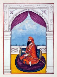 Maharaja Dyan Singh, uit Het Koninkrijk van Punjab, zijn Heersers en Hoofden, deel I, een deel van 27 aquarelstudies door een onbekende Indiase kunstenaar, ca. 1840