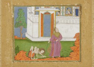 Majnun is gereduceerd tot een erbarmelijke staat, c.1700 door Indian School