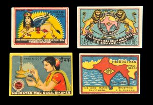 Luciferdoosjes etiketten door Indian School