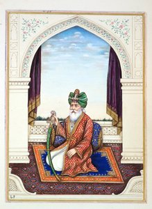 Nawab Mozaffir Khan (Multani), uit Het Koninkrijk van Punjab, zijn Heersers en Hoofden, deel II, een volume van 30 aquarelstudies door een onbekende Indiase kunstenaar, ca. 1840