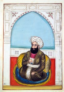 Nawab Synd Mohammad Khan, uit Het Koninkrijk van Punjab, zijn Heersers en Hoofden, deel II, een volume van 30 aquarelstudies door een onbekende Indiase kunstenaar, ca. 1840