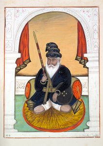 Nutta Singh Akali, uit Het Koninkrijk van Punjab, zijn Heersers en Hoofden, deel II, een volume van 30 aquarelstudies door een onbekende Indiase kunstenaar, ca. 1840