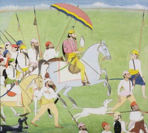 Rajah Dhian Singh (1796-1840) op jacht met metgezellen, c.1834-40