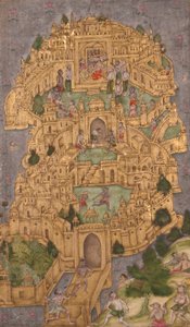Ravanas gouden citadel in Lanka, c.1610 door Indian School