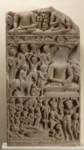 Scènes uit het leven van Boeddha, Sarnath, Uttar Pradesh door Indian School