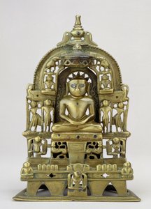 Zittend beeld van de Jain Tirthankara Kuntanatha, Vasantagarh, Zuid-Rajasthan, 1476 door Indian School