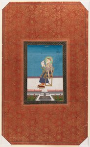 Shah Jahan met een valk, 1875-1900 door Indian School