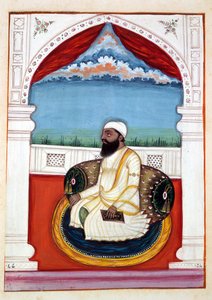 Sheikh Mohi-od-deen, uit Het Koninkrijk van Punjab, zijn Heersers en Hoofden, deel II, een volume van 30 aquarelstudies door een onbekende Indiase kunstenaar, ca. 1840