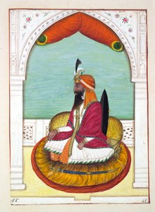 Sirdar Fatteh Khan (Iowana), uit Het Koninkrijk van Punjab, zijn Heersers en Hoofden, deel II, een volume van 30 aquarelstudies door een onbekende Indiase kunstenaar, ca. 1840