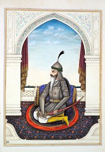 Sirdar Harri Singh, uit Het Koninkrijk van Punjab, zijn Heersers en Hoofden, deel I, een deel van 27 aquarelstudies door een onbekende Indiase kunstenaar, ca. 1840