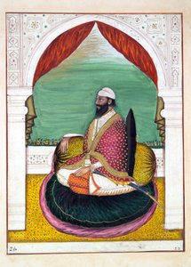 Sirdar Mangal Singh, uit Het Koninkrijk van Punjab, zijn Heersers en Hoofden, deel I, een deel van 27 aquarelstudies door een onbekende Indiase kunstenaar, ca. 1840