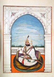 Sirdir Ajit Singh, uit Het Koninkrijk van Punjab, zijn Heersers en Hoofden, deel I, een deel van 27 aquarelstudies door een onbekende Indiase kunstenaar, ca. 1840