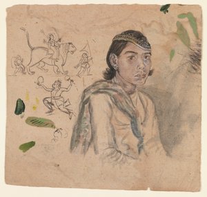 Studie van een jongeling door Indian School