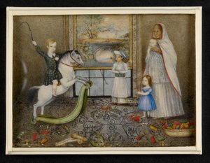 De kinderen van Sir John en Lady Login met hun Ayah en Indiase speelkameraad, ca.1846 door Indian School