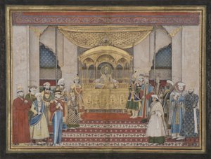 De Mughal keizer Bahadur Shah II in Darbar, 1839