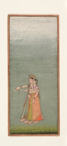 Twee hofdames met vuurwerk, ca. 1725 door Indian School