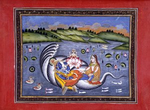 Vishnu en Lakshmi, illustratie uit 