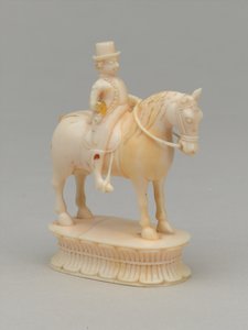 Witte ridder, schaakstuk, India, circa 1820