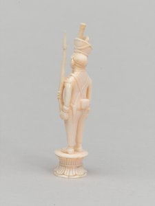 Witte pion, schaakstuk, India, circa 1820 door Indian School
