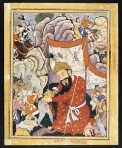 Zumurrud Shah zoekt toevlucht in de bergen, ca. 1570 door Indian School