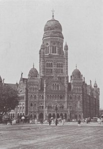 Bombay / Mumbai: Het gemeentekantoor (z/w foto) door Indian photographer