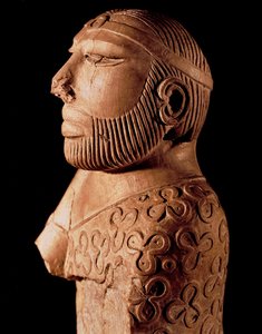 Beschaving van de Indusvallei: houten buste van koning priester door Indus Valley Civilization