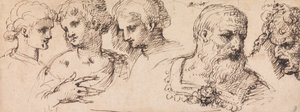 Vijf klassieke hoofden door Inigo Jones