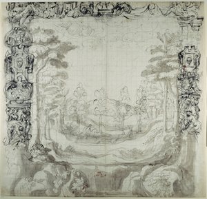 Proscenium en jachtscène door Inigo Jones