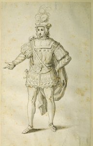 Jongere in oud Brits kostuum, ca. 1611 door Inigo Jones