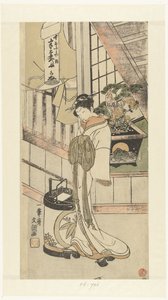 Courtisane Handayu uit het Naka-omi huis door Ippitsusai Bunchō
