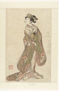 De acteur Onoe Tamizo I in vrouwenrol door Ippitsusai Bunchō