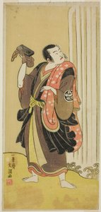 De acteur Ichimura Uzaemon IX als Seigen in het stuk Ise-goyomi Daido Ninen, uitgevoerd in het Ichimura Theater in de herfst van 1768