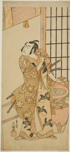 De Acteur Sawamura Sojuro II als Kudo Suketsune (?) in het Toneelstuk Edo no Hana Wakayagi Soga (?), Opgevoerd in het Ichimura Theater (?) in de Tweede Maand, 1769 (?) door Ippitsusai Bunchō