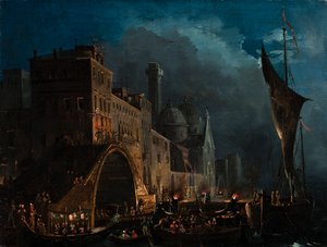 Een Venetiaanse galanacht, 1825-1835 door Ippolito Caffi